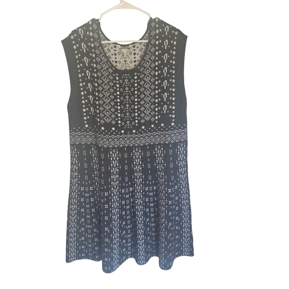 41 Hawthorn Womens 3X Gray Geometric‎ Knit Sleeveless Fit Flare Dress Plus Size